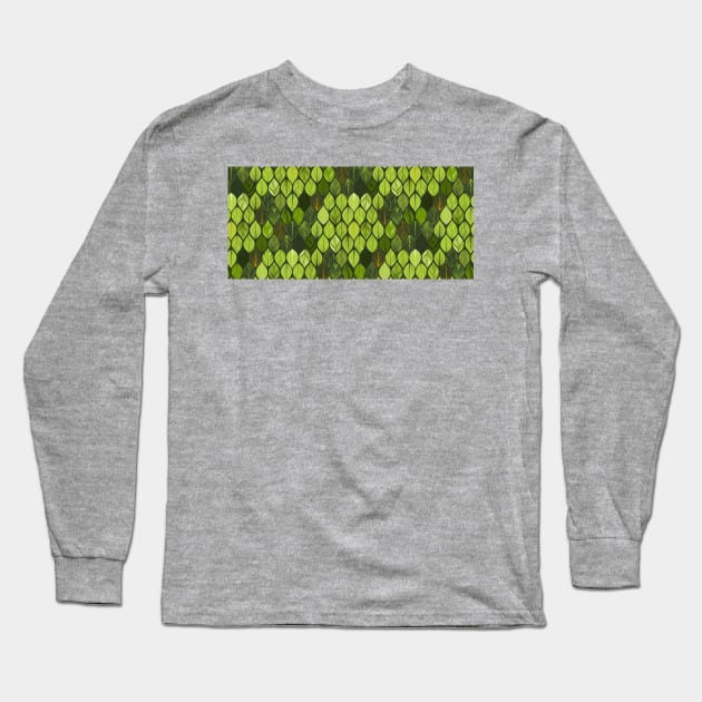 Various Green Leaf Pattern Long Sleeve T-Shirt by trendybestgift